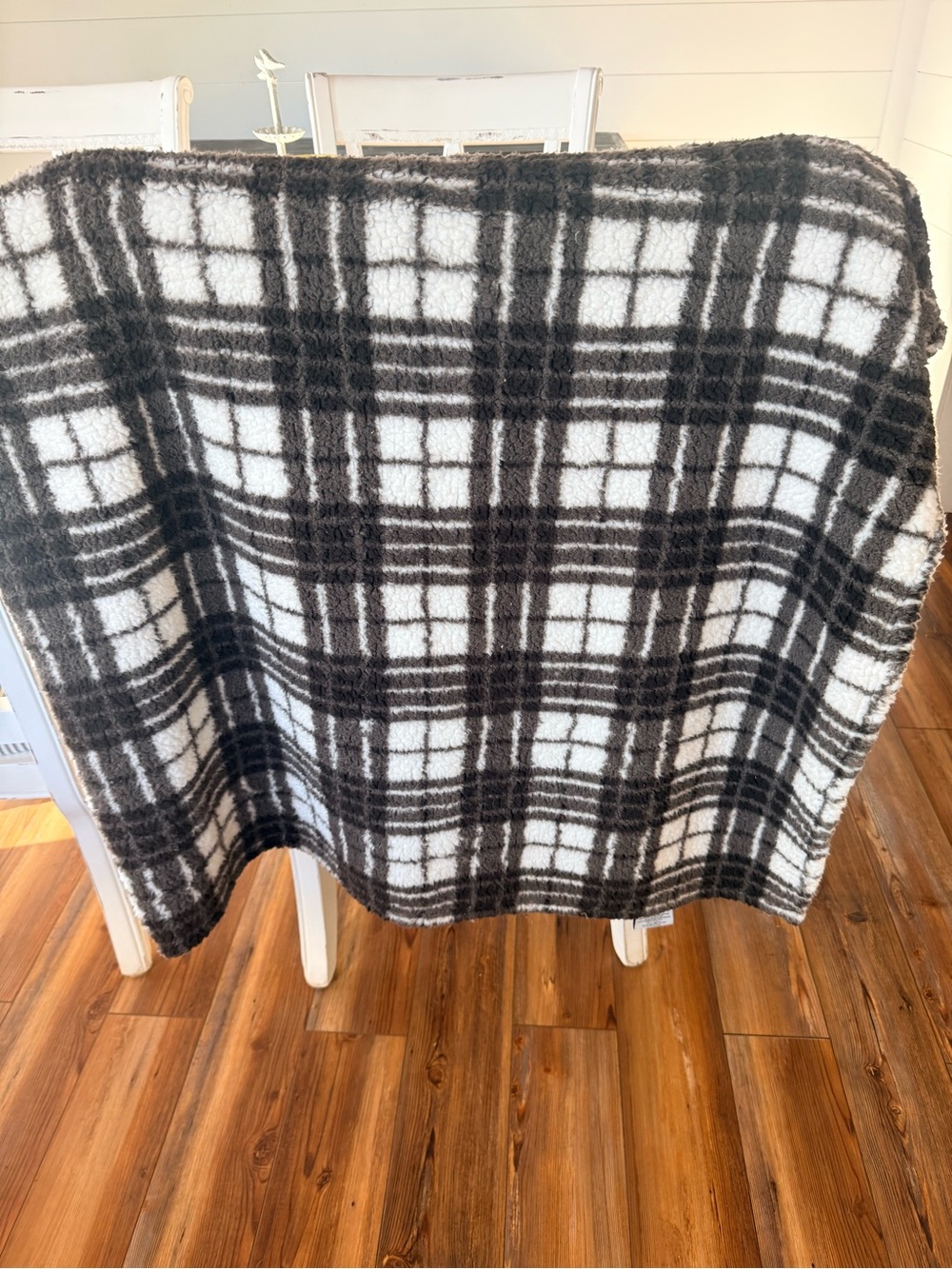 Elle Brown  and White Plaid Cozy Throw